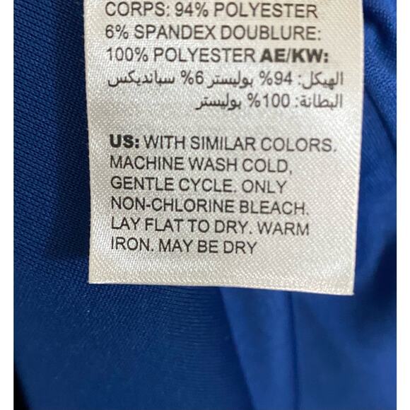 Chico's V-Neck Shift Dress Women's Size 1 8/10 Blue 3/4 Kimono Sleeve Back Zip - Picture 6 of 7